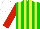 Silk - Green, yellow stripes, red sleeves, white cap