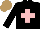 Silk - Black, pink cross, light brown cap