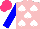 Silk - Pink, white spades, blue sleeves, hot pink cap