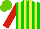 Silk - Green, yellow stripes, red sleeves, light green cap