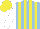 Silk - Light blue, yellow stripes, white sleeves, yellow cap