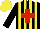 Silk - Black, yellow stripes, red cross, yellow cap