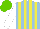 Silk - Light blue, yellow stripes, white sleeves, light green cap