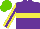 Silk - Purple, yellow hoop, sleeves, purple stripe, light green cap