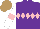 Silk - Purple, pink diamond hoop, white sleeves, pink armbands, light brown cap