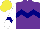 Silk - Purple, navy chevron hoop, white sleeves, navy chevron, yellow cap
