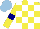 Silk - Yellow, white check, yellow sleeves, navy armlets, light blue cap