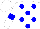 Silk - White, blue spots, blue armlets on white sleeves
