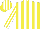 Silk - Yellow, white stripes, yellow sleeves, white stripes, yellow cap, white stripes