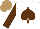 Silk - White, brown spade , white spot, brown sleeves, light brown cap