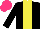 Silk - Black, yellow stripe, hot pink cap