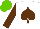 Silk - White, brown spade , white spot, brown sleeves, light green cap