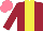 Silk - Maroon,yellow stripe, salmon cap