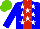 Silk - Blue, white stars, red stripe, light green cap