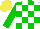 Silk - White, green check, green sleeves, yellow cap