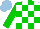 Silk - White, green check, green sleeves, light blue cap