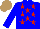 Silk - Blue, red stars, light brown cap