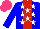 Silk - Blue, white stars, red stripe, hot pink cap