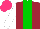 Silk - Maroon,green stripe,white sleeves, hot pink cap