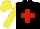 Silk - Black, red cross, yellow sleeves, yellow cap