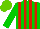 Silk - Green, red stripes, light green cap