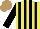 Silk - Yellow, black stripes, black sleeves, light brown cap