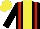 Silk - Black, red stripes, yellow stripe, yellow cap