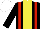 Silk - Black, red stripes, yellow stripe, white cap