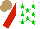 Silk - White, green stars, red sleeves, light brown cap