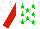 Silk - White, green stars, red sleeves, white cap