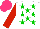 Silk - White, green stars, red sleeves, hot pink cap