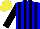 Silk - Blue, black stripes, black sleeves, yellow cap