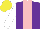 Silk - Purple, pink stripe,white sleeves, yellow cap