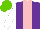 Silk - Purple, pink stripe,white sleeves, light green cap