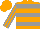 Silk - Orange, grey hoops, orange sleeves, grey stripes, orange cap