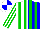 Silk - White and blue halved, green stripes, green stripes on sleeves, white and blue quartered cap
