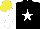 Silk - Black, white star, white sleeves, yellow cap