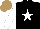 Silk - Black, white star, white sleeves, light brown cap