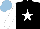 Silk - Black, white star, white sleeves, light blue cap