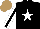 Silk - Black, white star, sleeves, black stripe, light brown cap