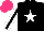 Silk - Black, white star, sleeves, black stripe, hot pink cap