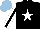 Silk - Black, white star, sleeves, black stripe, light blue cap