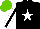 Silk - Black, white star, sleeves, black stripe, light green cap