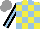 Silk - Yellow, light blue check, black sleeves, light blue stripe, grey cap