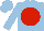 Silk - Light blue, red disc