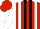 Silk - Red, black stripes, white braces, white sleeves, red cap