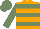 Silk - Orange, sea green hoops, sleeves sea green, sea green cap