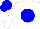 Silk - white, blue spot, blue cap