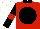 Silk - Red, black disc, black collar, sleeves white, black armlets, red armlets, cap black, yellow button, white peak
