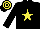 Silk - Black, yellow star, hooped cap
